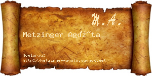Metzinger Agáta névjegykártya